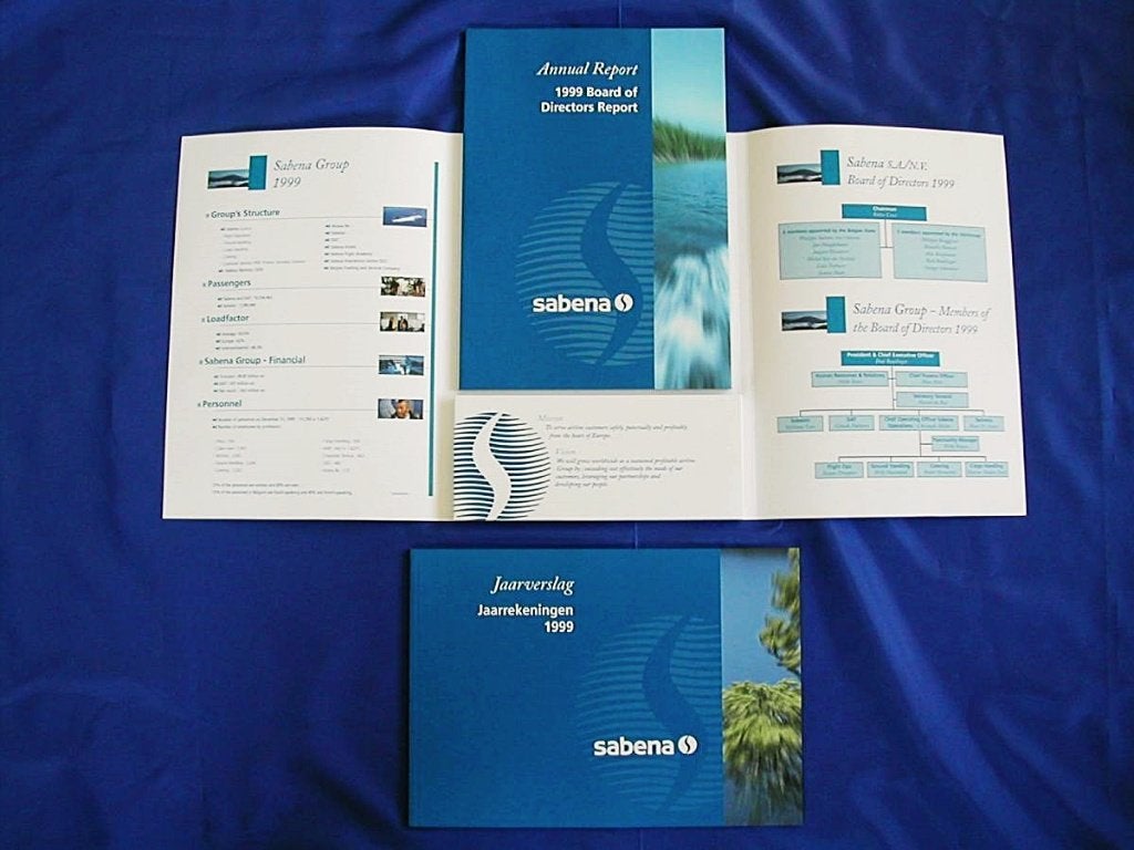 Rapport annuel 1999 de la Sabena — Version anglaise #02, Envoi, 20e siècle ou après, Neuf