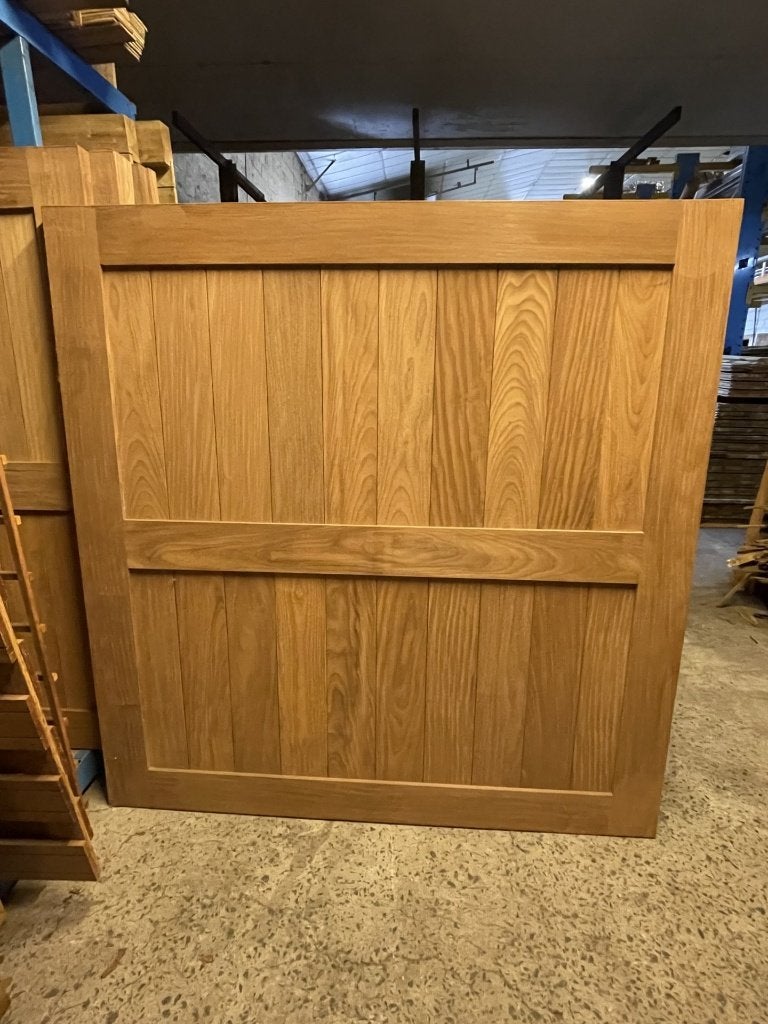 AFROMOSIA POORT H180cm x B 350cm (2 x 175cm) EINDEREEKS, Nieuw, Ophalen of Verzenden, 150 tot 200 cm, Hout