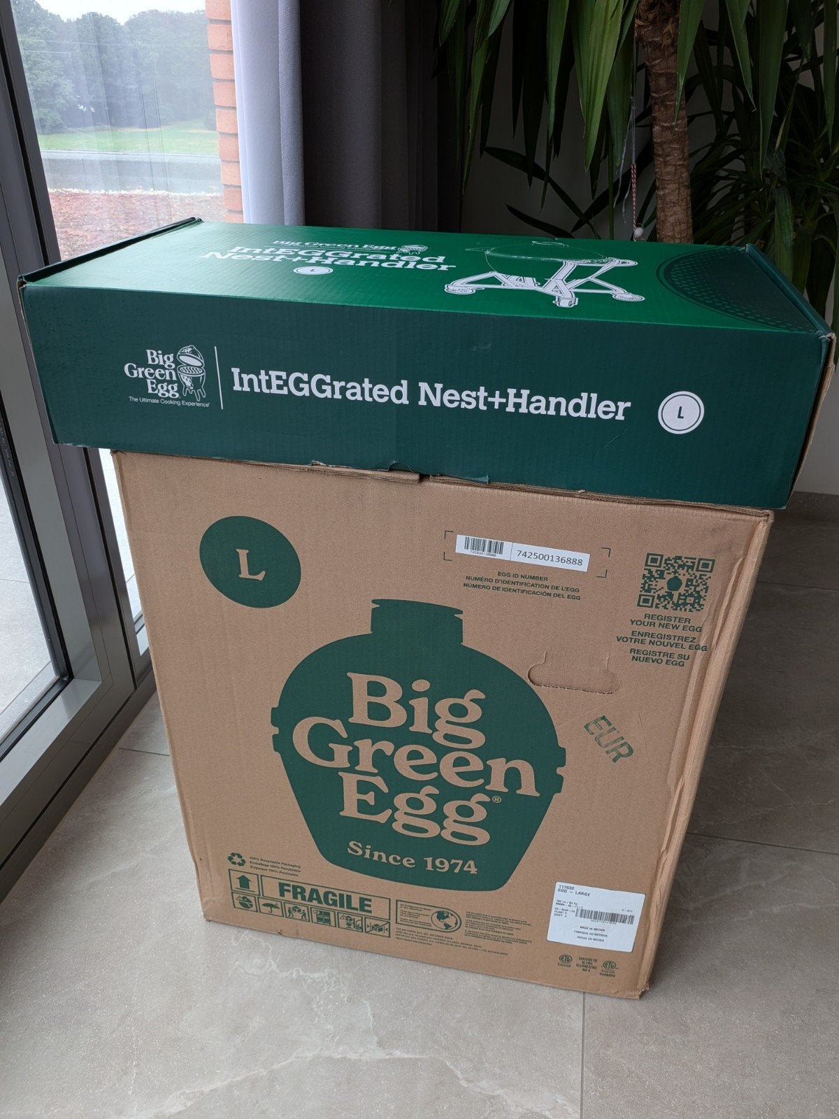 NIEUW - Big Green Egg Large & Nest+Handler - Ongeopend, Enlèvement