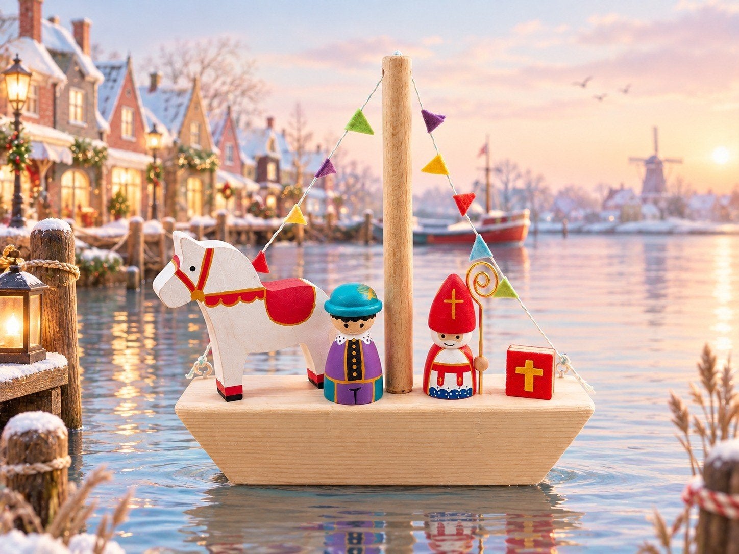 pegdolls + houten sinterklaas boot, Ophalen of Verzenden