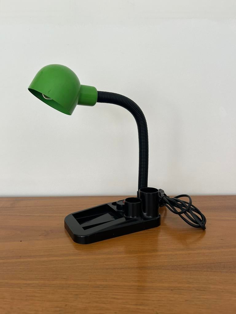 Lampe de bureau vintage en métal avec rangement 1980, Enlèvement, Utilisé