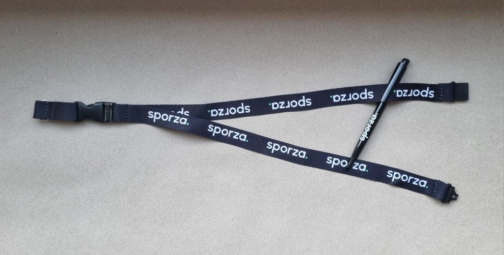 Lanyard, keycord, neklint + balpen met logo Sporza, Verzamelen, Sleutelhangers, Ophalen of Verzenden, Nieuw, Merk