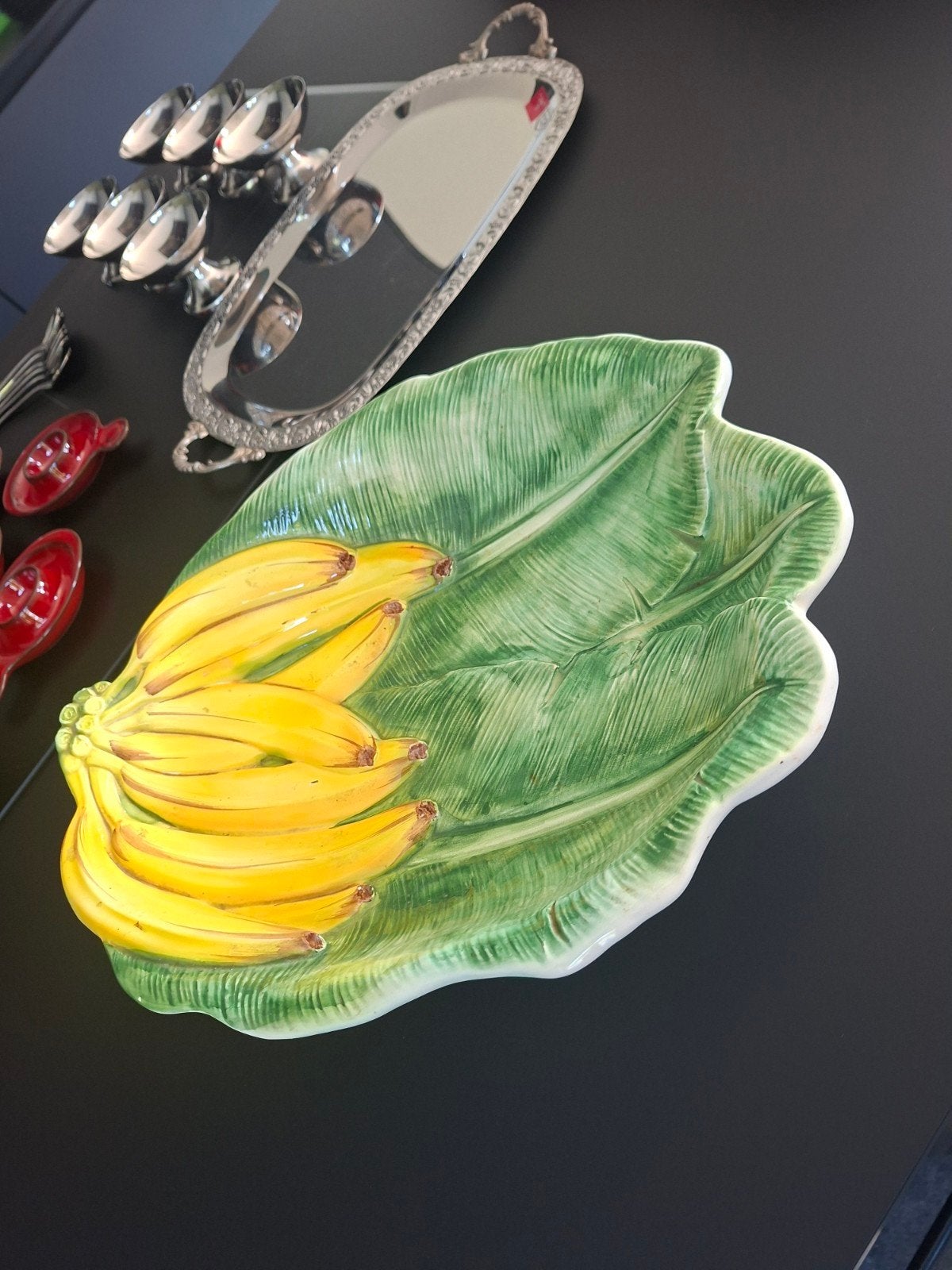 Grote Italiaanse slushy aardewerken schaal. Bananenmodel, Antiek en Kunst, Ophalen