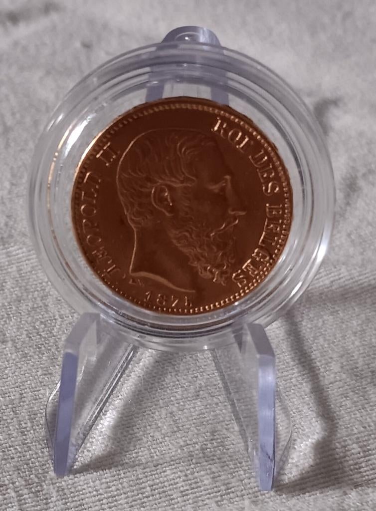 Gouden munt België 1875, Losse munt, Goud, Goud, Ophalen of Verzenden
