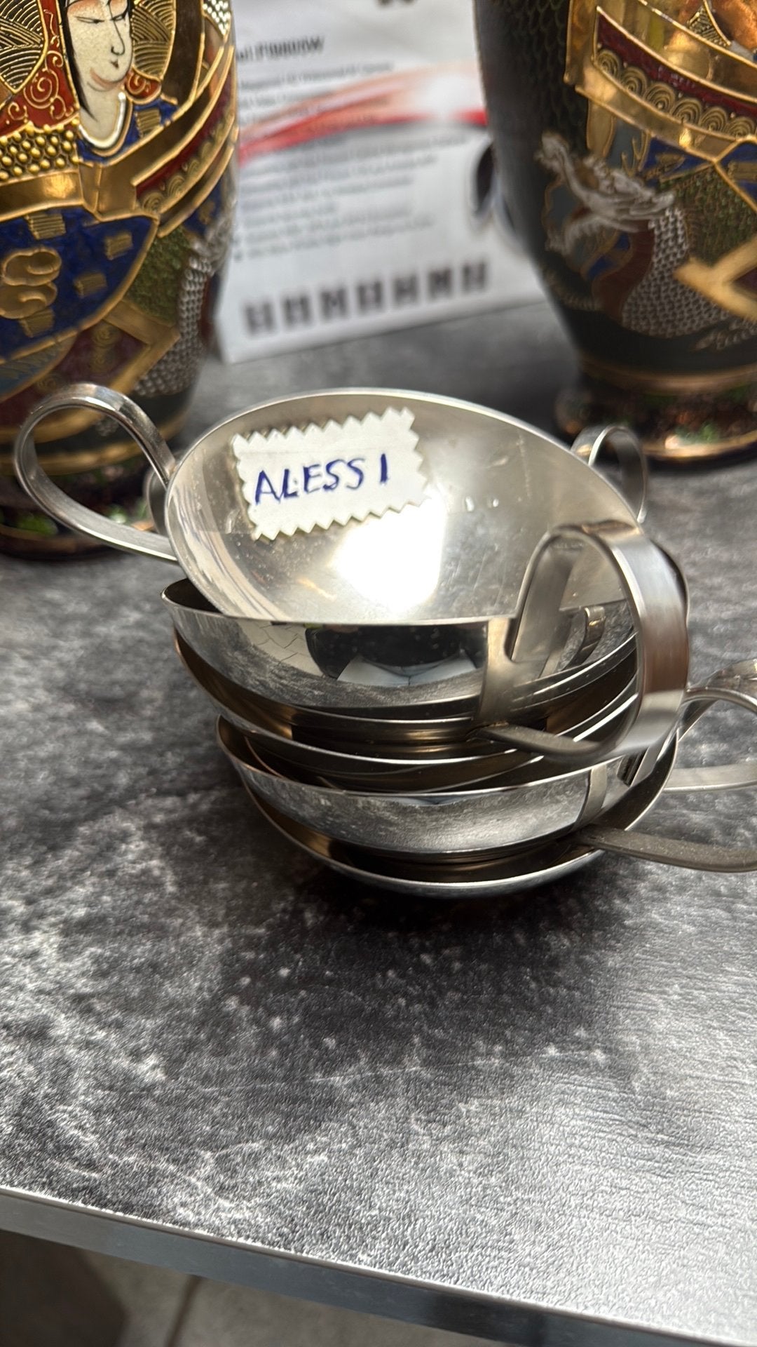 Alessi dessertschaaltjes, Ophalen, Gebruikt