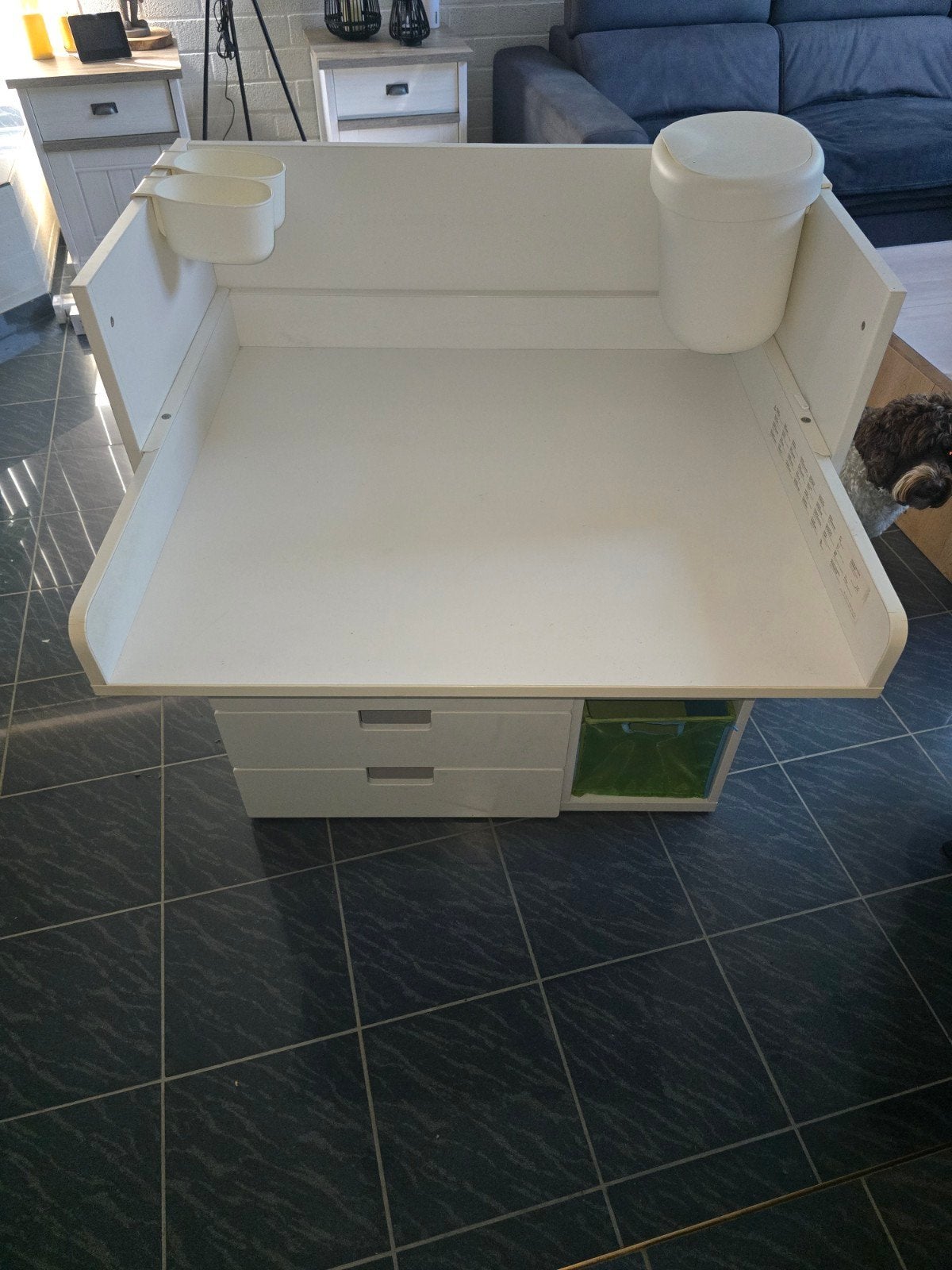 Luiertafel/bureautje, Ophalen