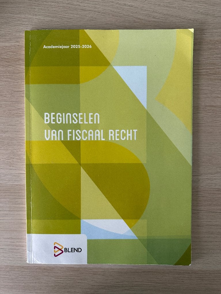 BLEND Beginselen van fiscaal recht 2025-2026, Ophalen, Overige vakken, BLEND, Zo goed als nieuw