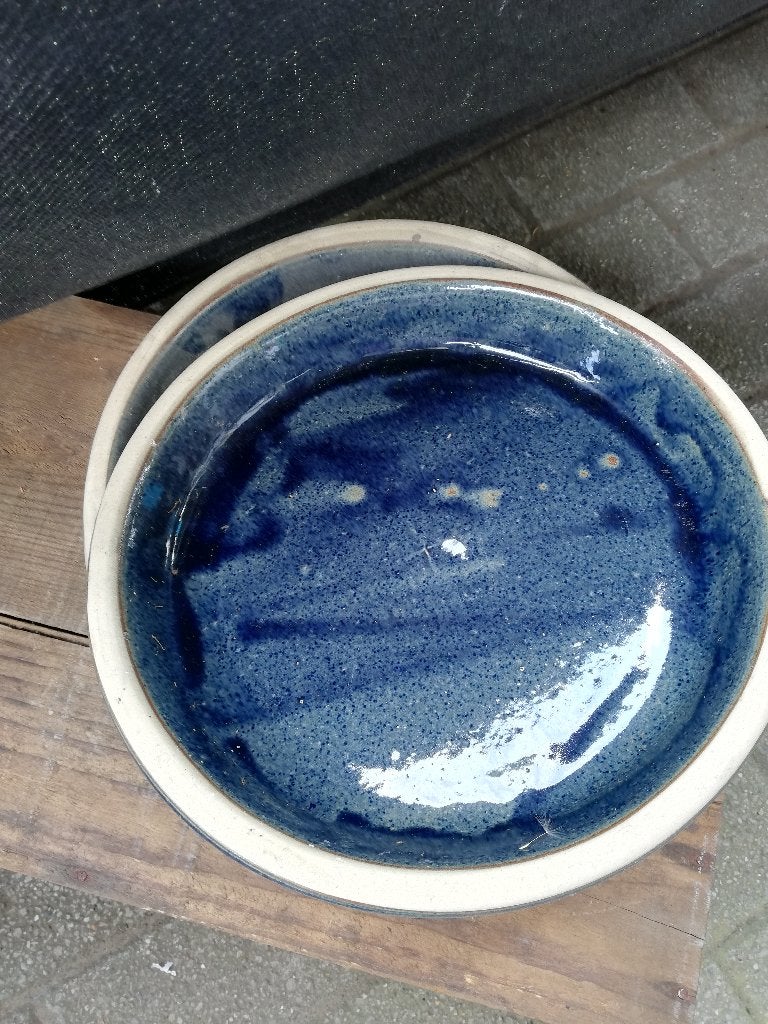 2 bloempot schalen, Tuin en Terras, Rond, Zo goed als nieuw, Minder dan 40 cm, Balkon