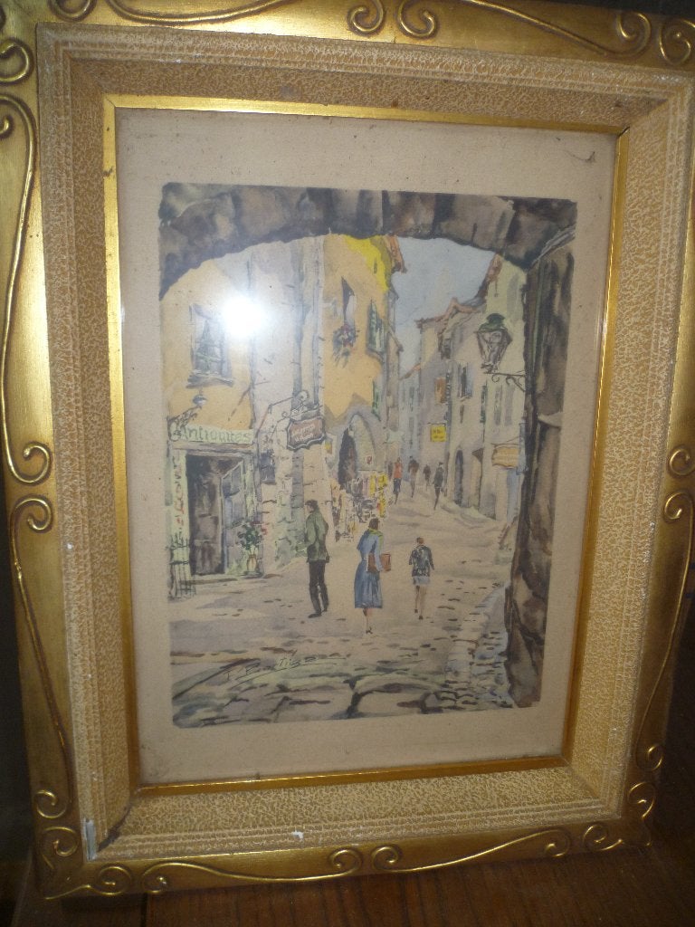 OUDE KADER MET AFB., Antiek en Kunst, Ophalen, Ets