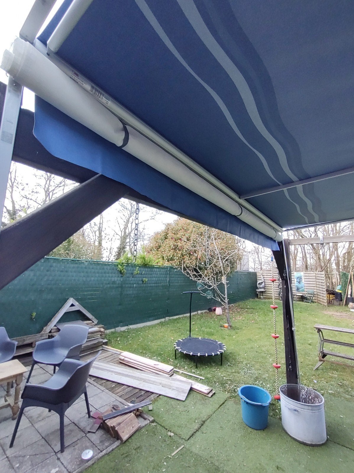ZakLuifel caravanstore Fiamma 310 Blue ocean, Caravans en Kamperen, Voortenten en Luifels, Zo goed als nieuw, Fiamma, PVC, Ophalen
