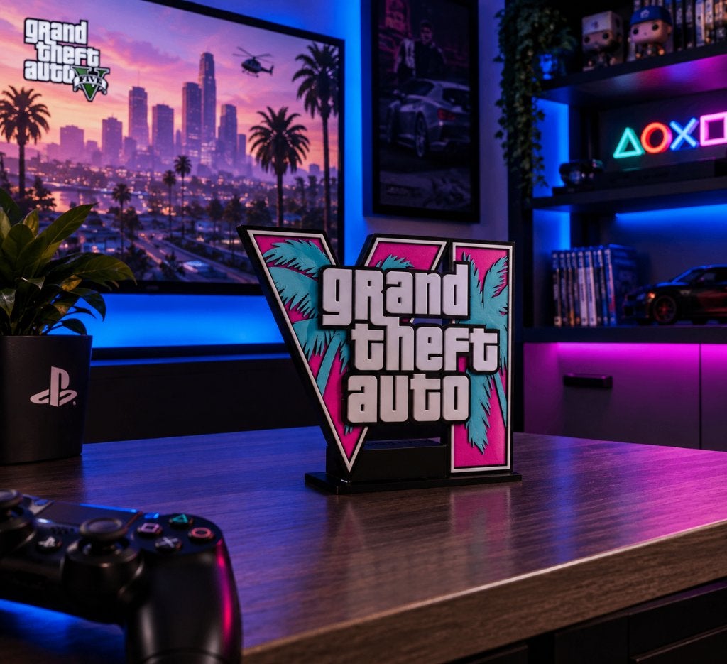 3D-geprinte garage / GTA VI – Man Cave- gaming, Neuf, Enlèvement ou Envoi, 11 cm, Multicolore