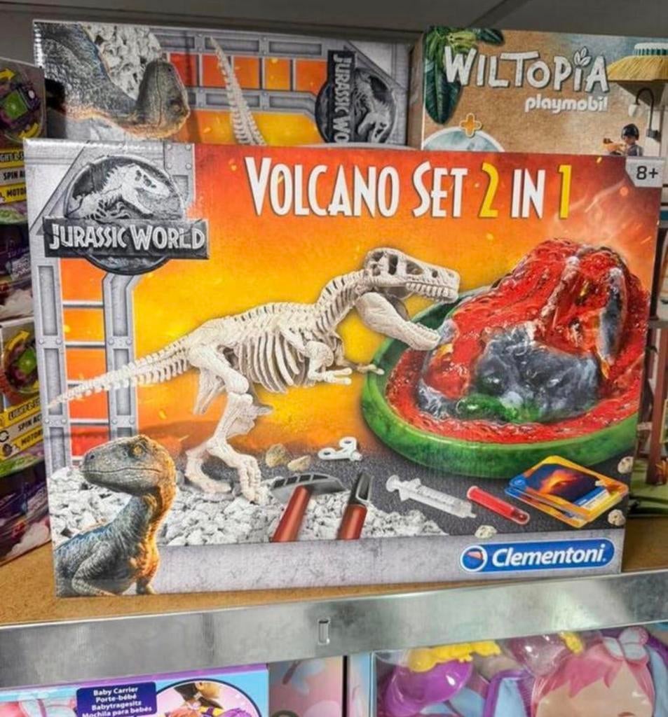 Clementoni Jurassic Park 2 II Volcano speelgoed set + T-Rex, Kinderen en Baby's, Ophalen of Verzenden, Nieuw