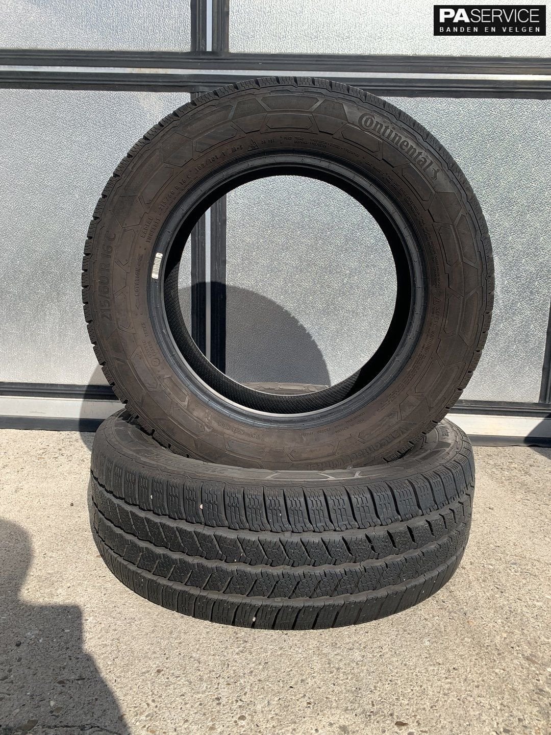 2x Continental 215 60 16 C Verzwaarde winterbanden 8 mm, Gebruikt, Velg(en), -, -