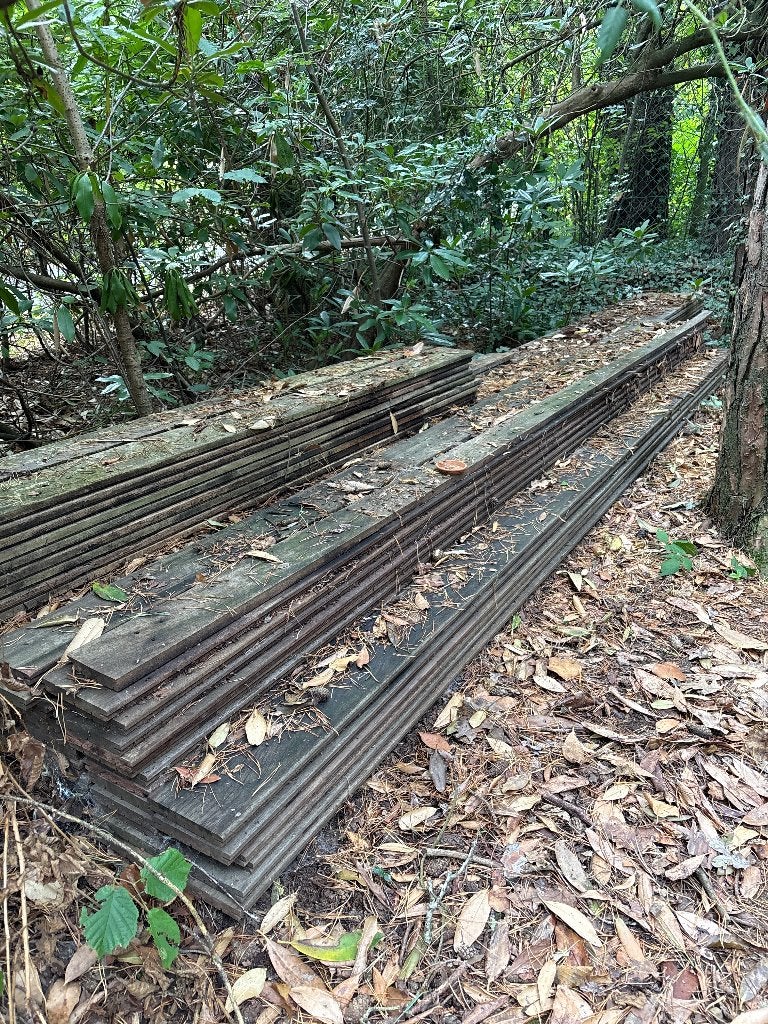Groot lot hardhouten terrasplaken, Ophalen, Gebruikt, Planken