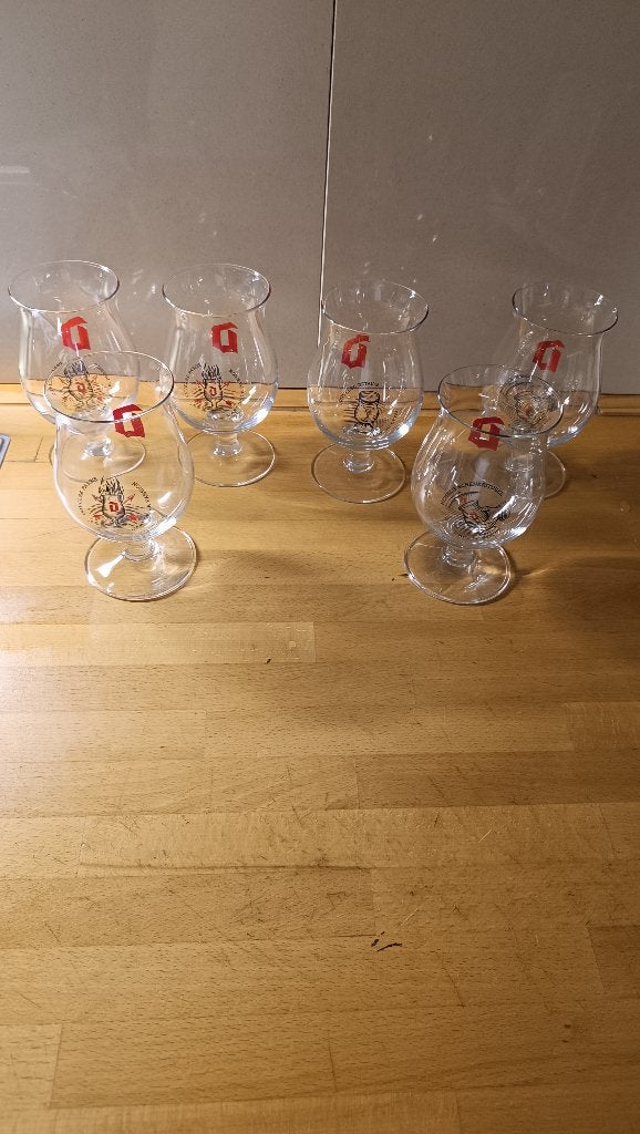 6 duvelglazen met doos, Collections, Enlèvement, Comme neuf, Verre ou Verres, Duvel