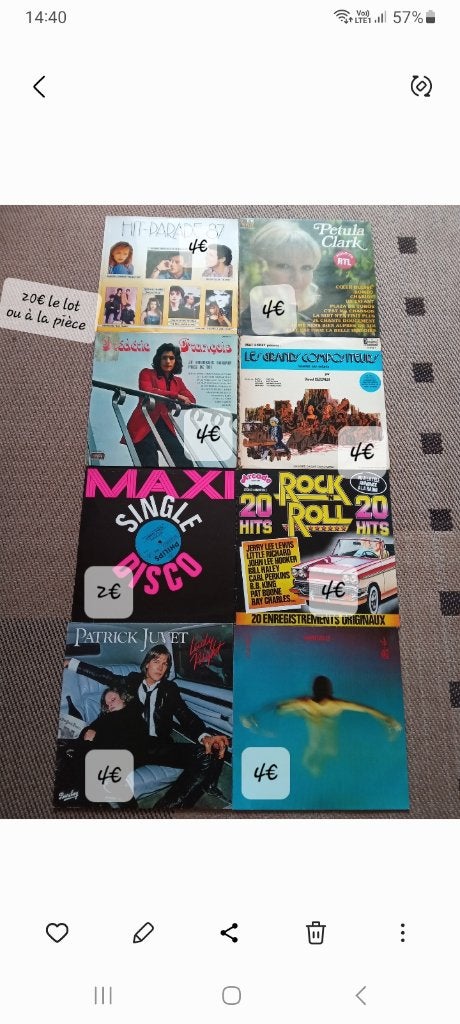 Lot de 7 vinyles 33 tours et 1 vinyles maxi 45 tours, CD & DVD, Enlèvement, Comme neuf