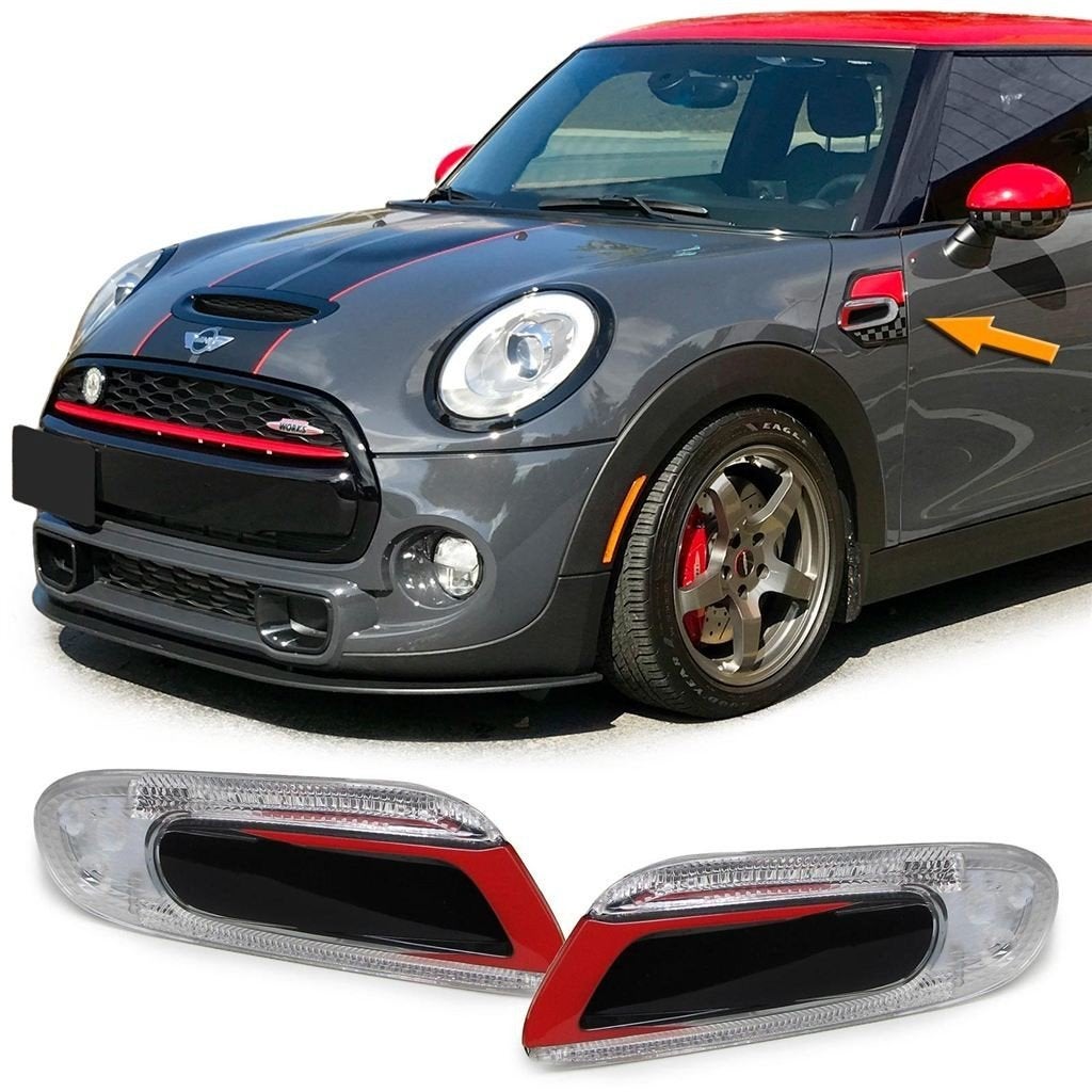 LED Zijknipperlichten Sport Zwart/Rood Mini F55 / F56 / F57, Autos : Divers, Tuning & Styling, Envoi