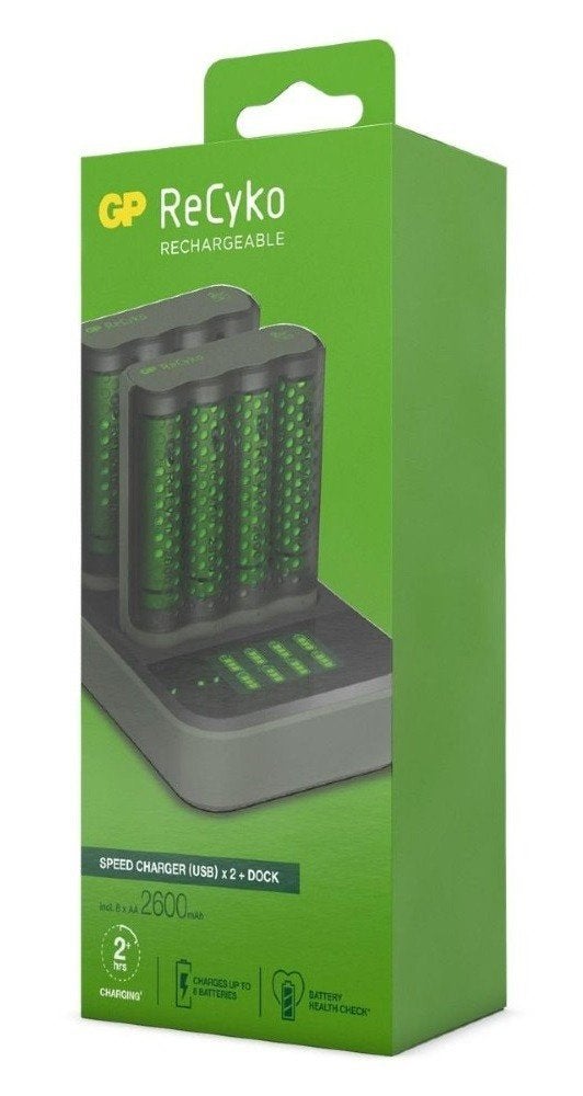 GP USB batterijlader + 8 x ReCyko AA + Dockingstation, Audio, Tv en Foto, Accu's en Batterijen, Ophalen of Verzenden, Nieuw, Oplaadbaar