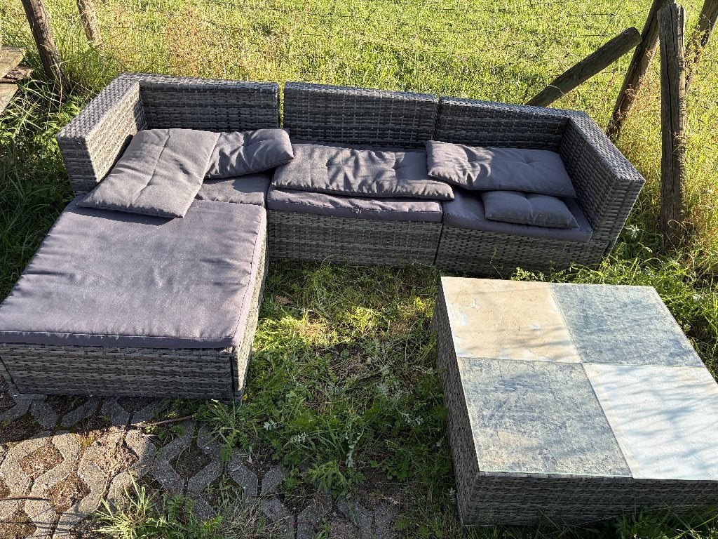 Tuinset Vida XL lounge set, Tuin en Terras, Tuinsets en Loungesets, Gebruikt, Loungeset, 4 zitplaatsen, Bank, Bijzettafel, Ophalen