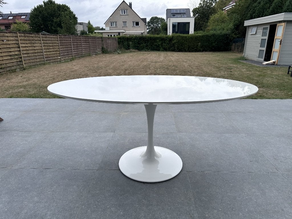TABLE OVALE DESIGN BLANCHE STYLE TULIP, Ophalen, Zo goed als nieuw, Ovaal