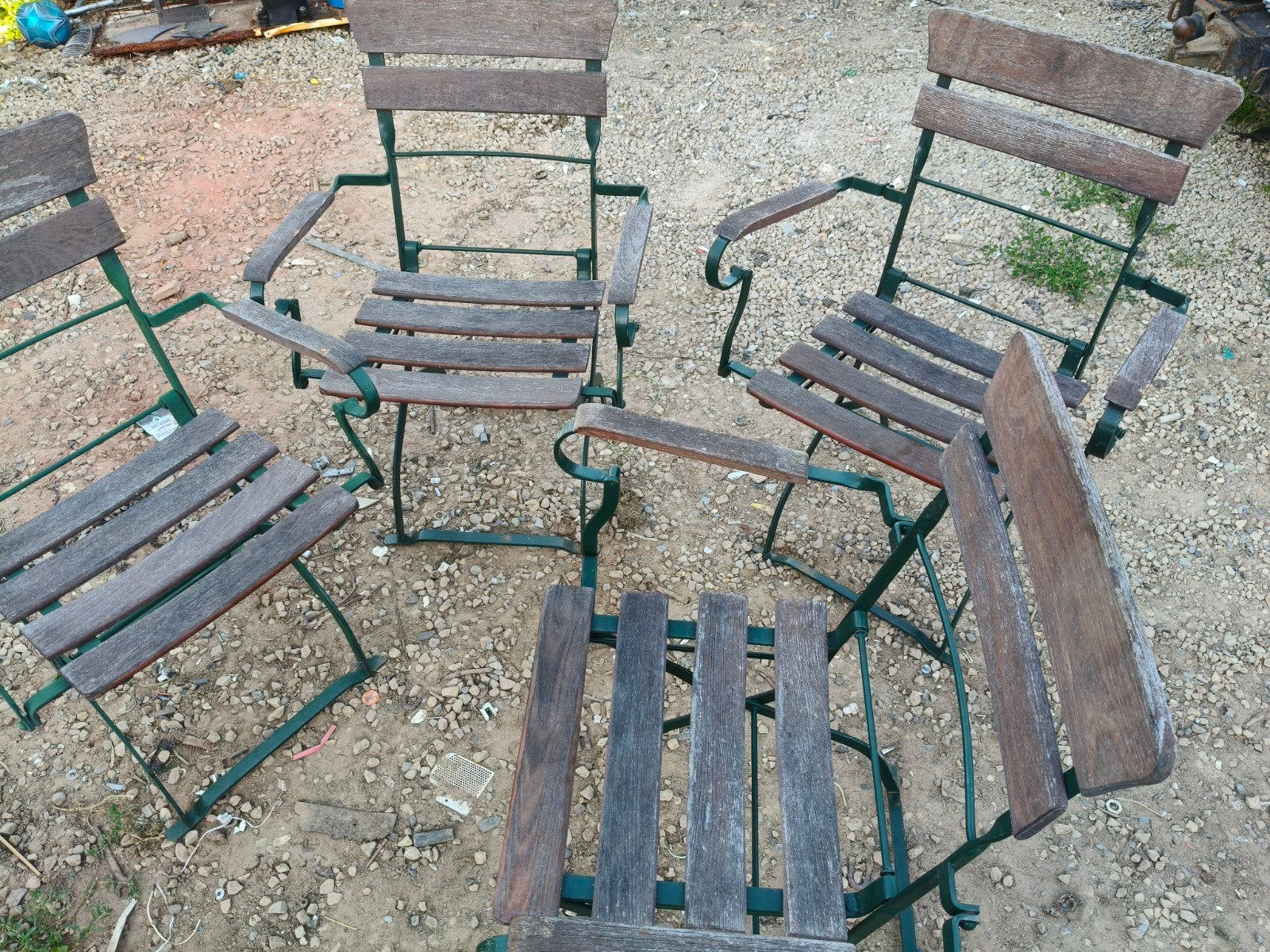 Stevige ijzeren tuinstoelen, Tuin en Terras, Ophalen