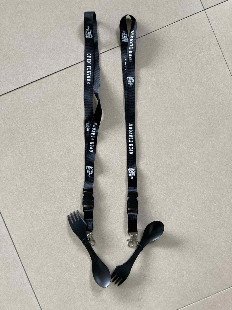 2 (sleutel)hangers Big Green Egg met lepel/vork, Enlèvement ou Envoi, Neuf, Big Green Egg