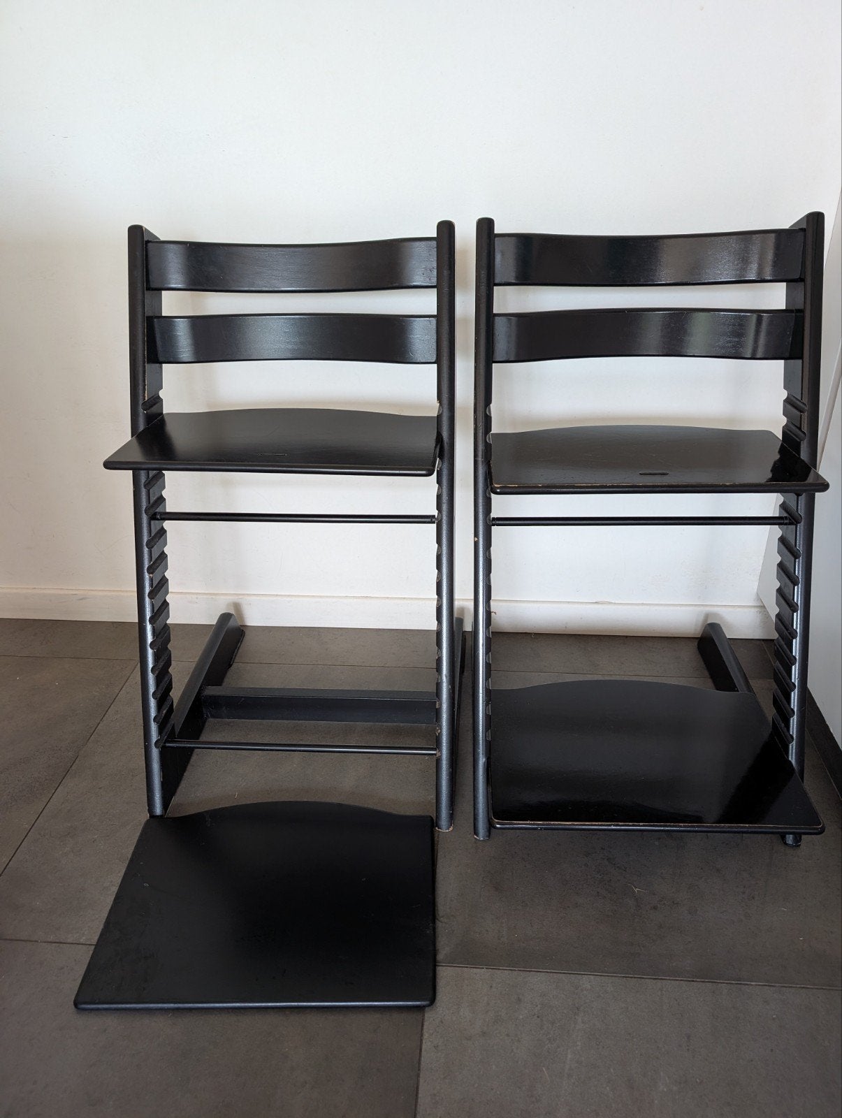 Stokke tripp trapp groeistoel zwart, Ophalen, Gebruikt, Meegroeistoel