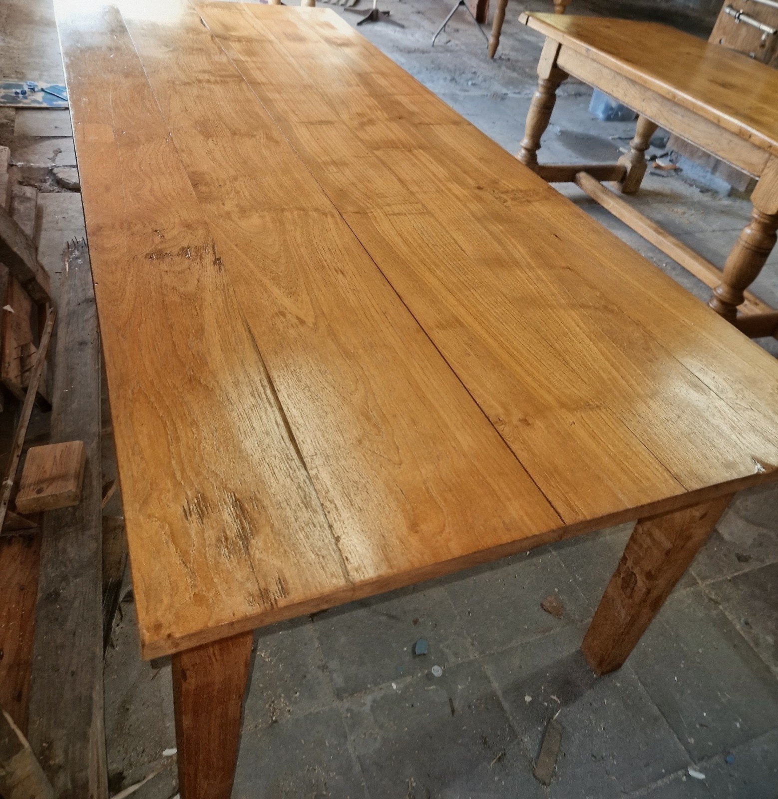 Franse eiken kloostertafel, Huis en Inrichting, Ophalen, Eikenhout