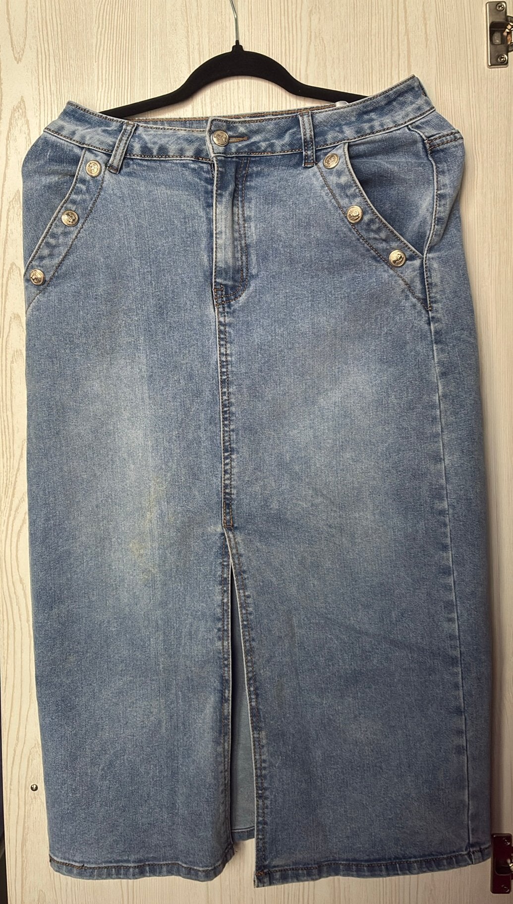 Jeans rok, Kleding | Dames, Rokken, Blauw, Zo goed als nieuw, Onder de knie, Ophalen