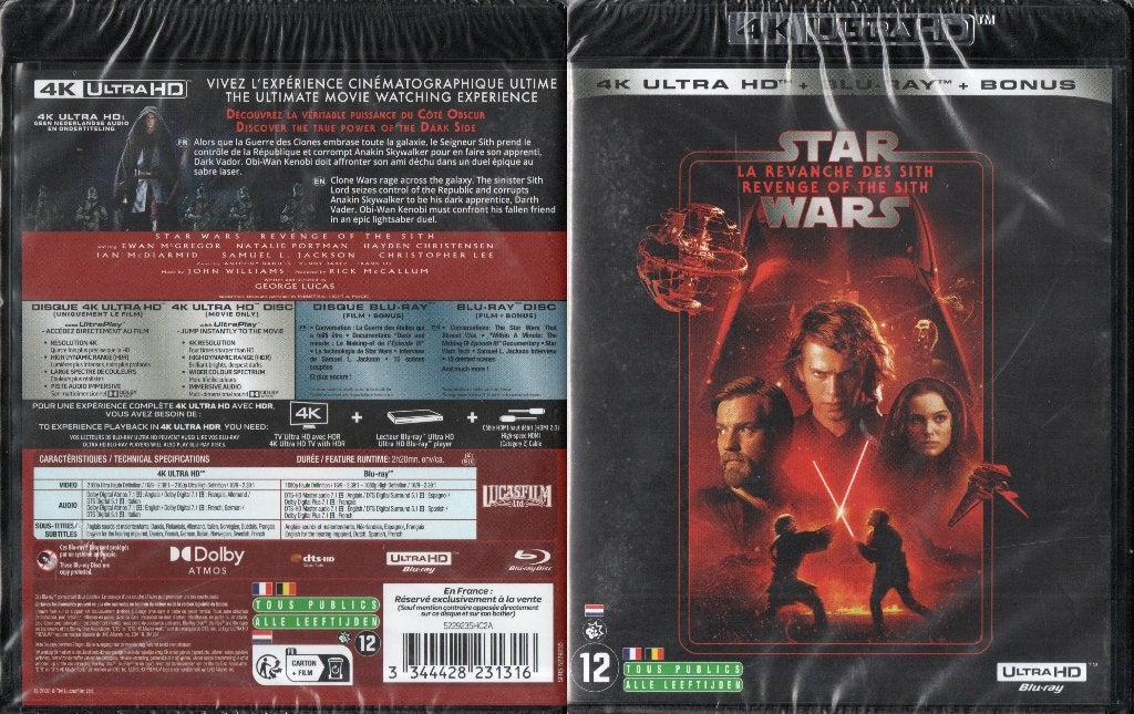 star wars episode III (4k ultra-hd + 2 blu-ray) neuf, CD & DVD, Blu-ray, Neuf, dans son emballage, Science-Fiction et Fantasy