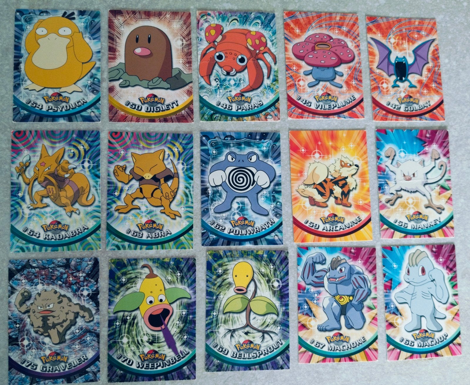 15 oude Pokemon kaarten 1999, Hobby en Vrije tijd, Ophalen of Verzenden