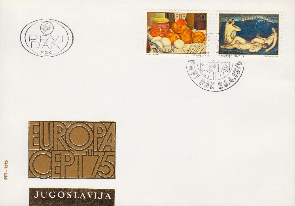1975 - JOEGOSLAVIË - FDC Schilderijen [Y&T 1479/1480], Verzenden, Joegoslavië, Postfris