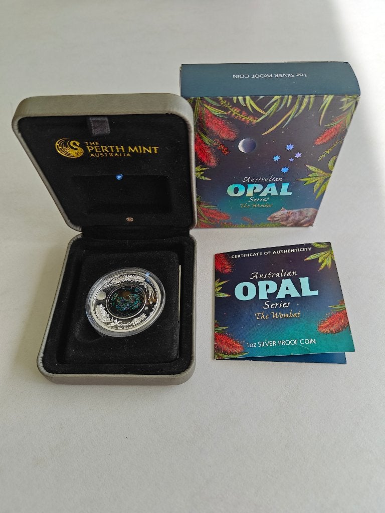 1 oz zilveren munt - Australian Opal Series - Wombat - 2012, Ophalen, Losse munt, Zilver