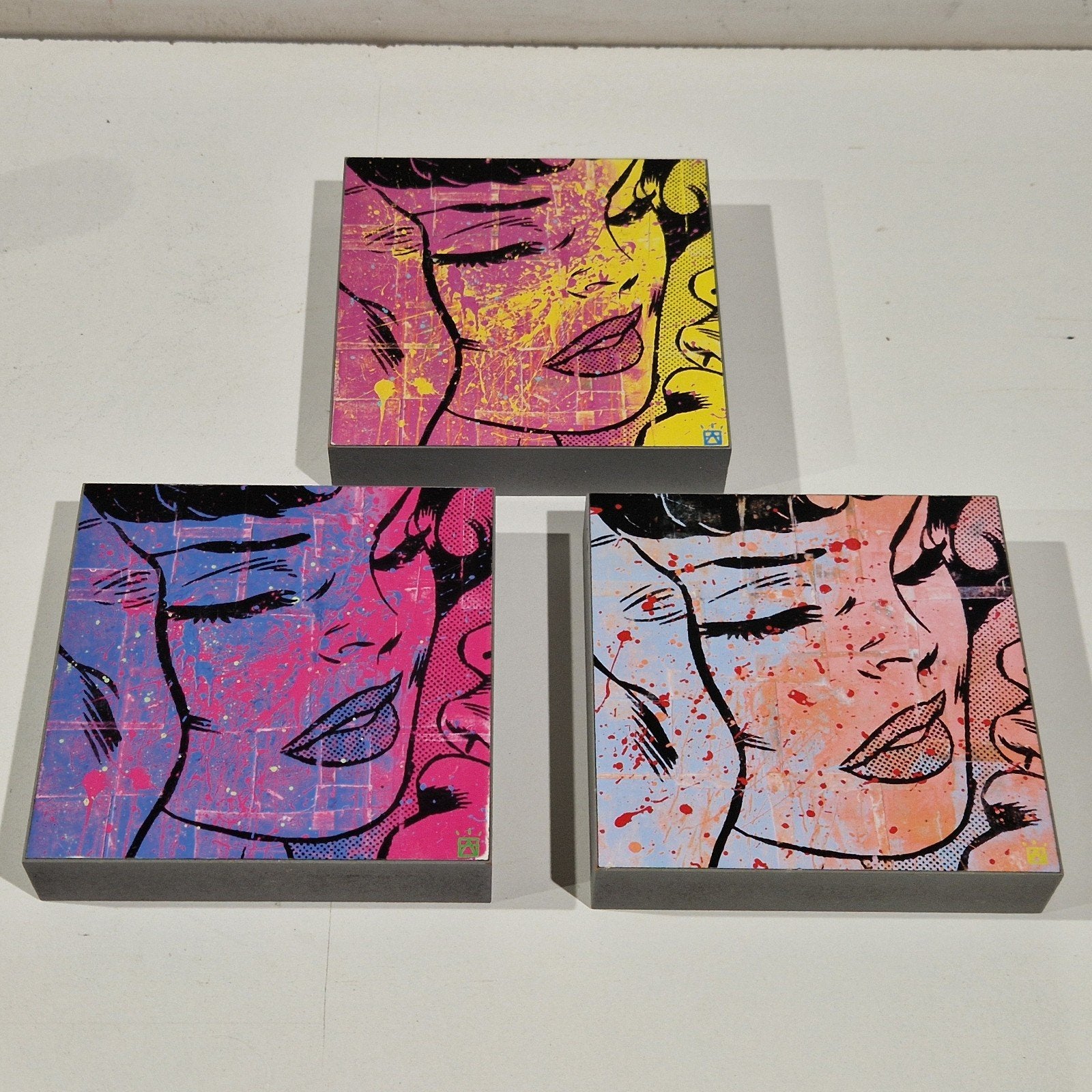 set 3 pop-art houten panelen ,  Hope serie van Ben Allen, Antiek en Kunst, Ophalen of Verzenden