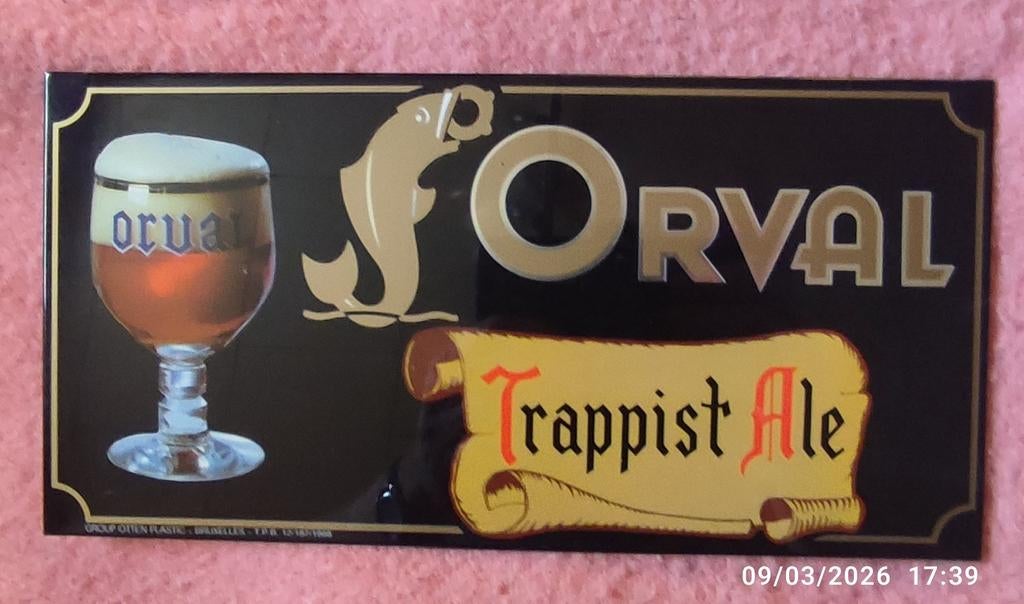 ORVAL Trappist Glacoid uit 1988., Ophalen of Verzenden, Zo goed als nieuw, Reclamebord, Plaat of Schild, Overige merken