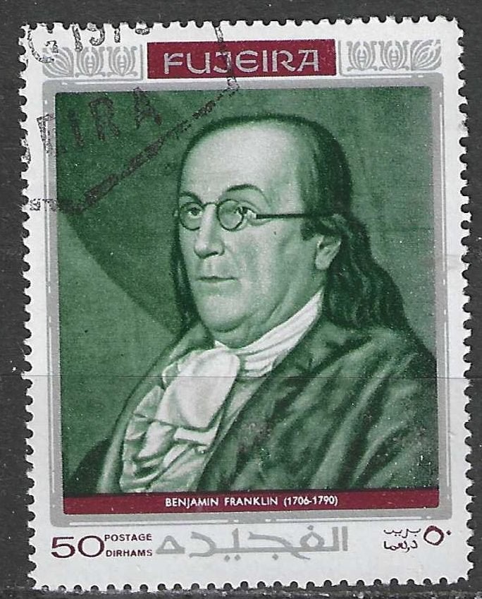 Fujeira 1970 - Stampworld 486 - Benjamin Franklin (ST), Postzegels en Munten, Verzenden, Gestempeld