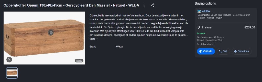 Houten Kist - Wooden Chest, Ophalen, Zo goed als nieuw