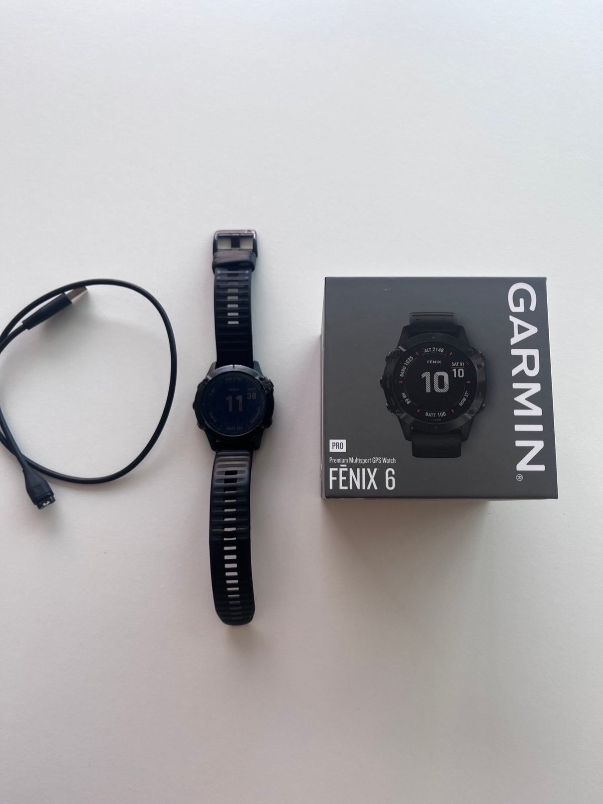 Garmin Fenix 6 sporthorloge 47mm, Ophalen, Gebruikt, Zwart, Waterdicht