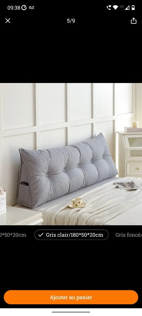 Coussin transversal 1,60 m, Maison & Meubles, Gris, Comme neuf, Enlèvement, Autres marques