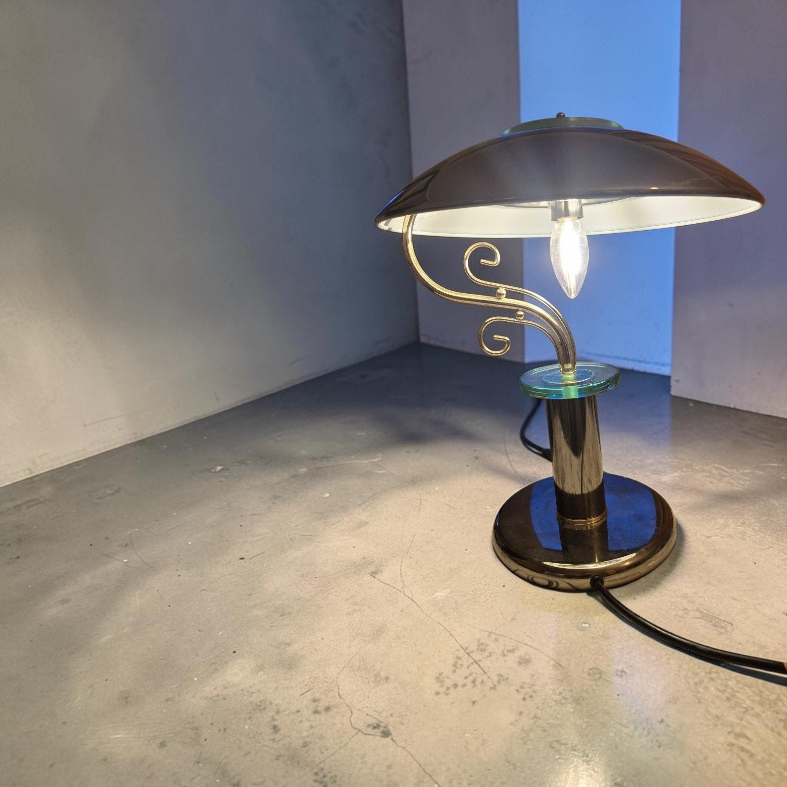 lampe de table vintage, Enlèvement ou Envoi, Lampe de banquier, Postmoderne