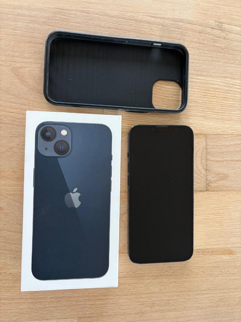 Apple iPhone 13 - 128GB + hoesje, Ophalen, 128 GB, Zwart, IPhone 13