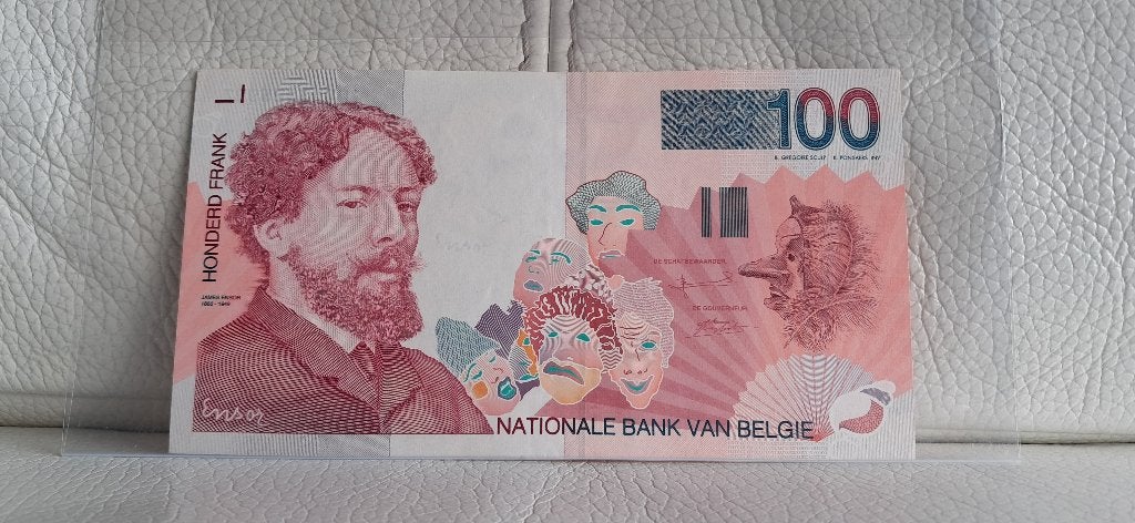 Billet James Ensor - Unc de 100$, Envoi, Billets en vrac