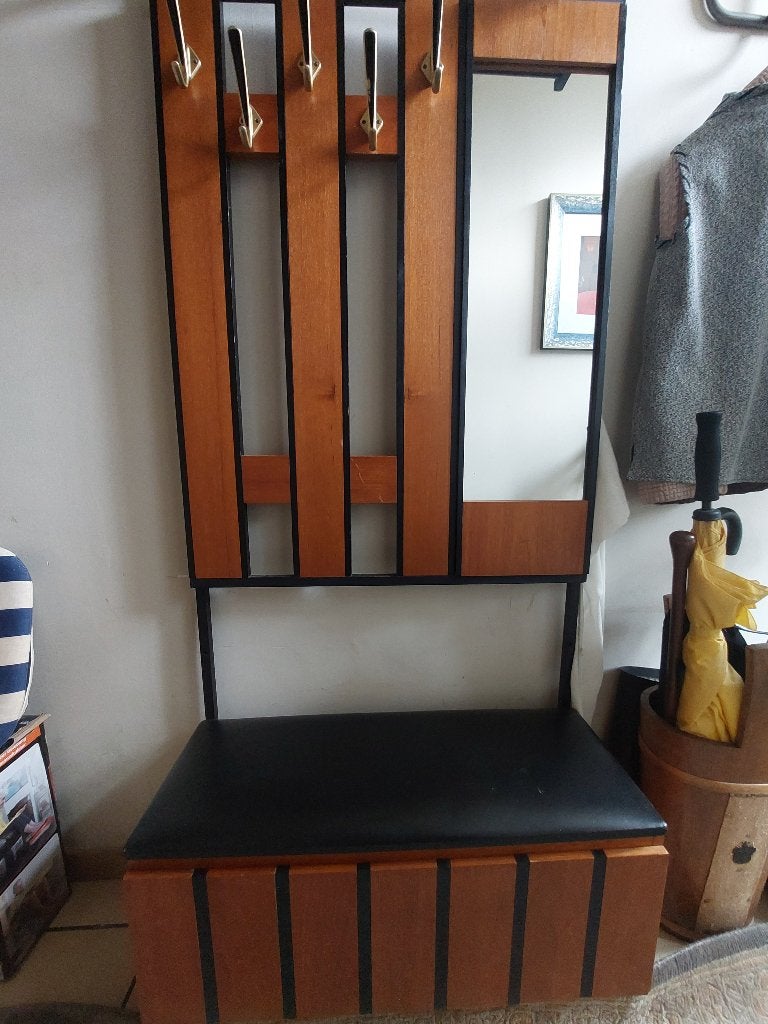 Vintage kapstok met spiegel, Huis en Inrichting, Woonaccessoires | Kapstokken, Gebruikt, 150 tot 200 cm, Hout, Ophalen