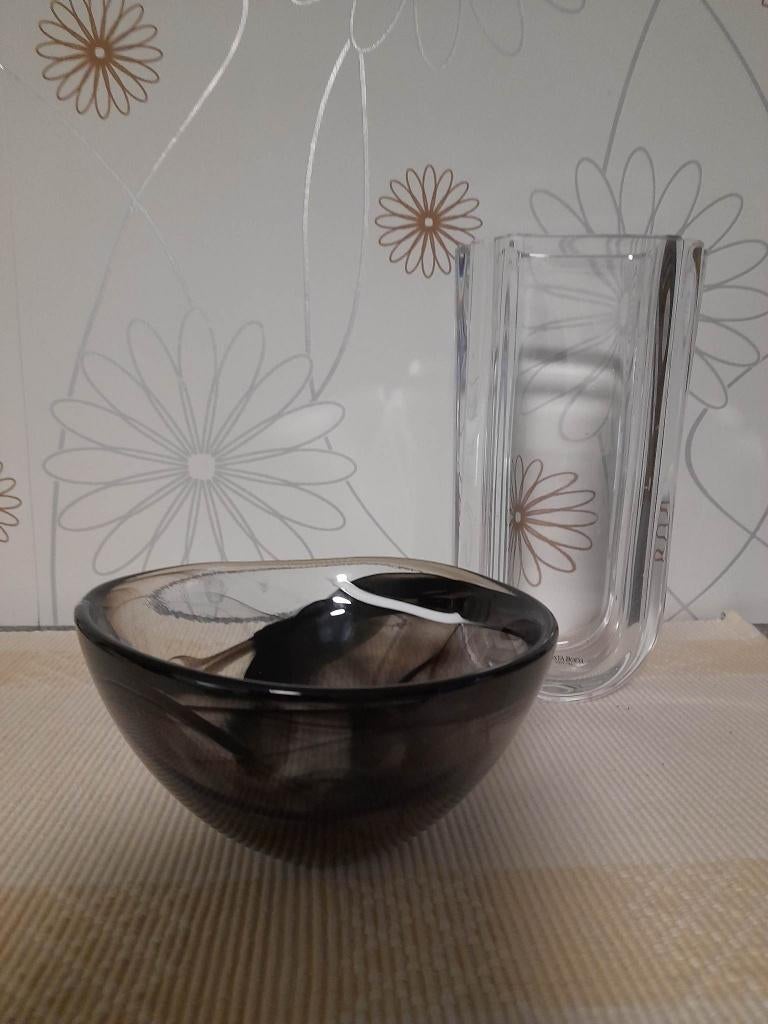 Glazen vaas en kom Van het merk Kosta Boda, Huis en Inrichting, Ophalen of Verzenden, Zo goed als nieuw, Glas