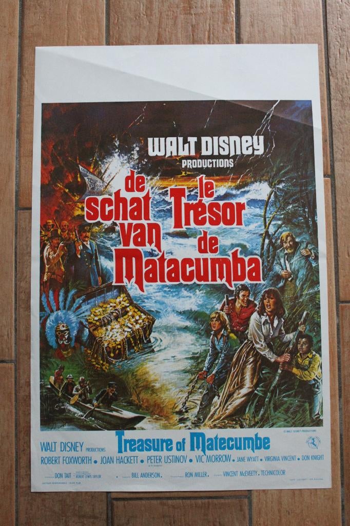 filmaffiche Treasure of Matecumbe Disney filmposter, Rechthoekig Staand, Ophalen of Verzenden, Zo goed als nieuw, A1 t/m A3