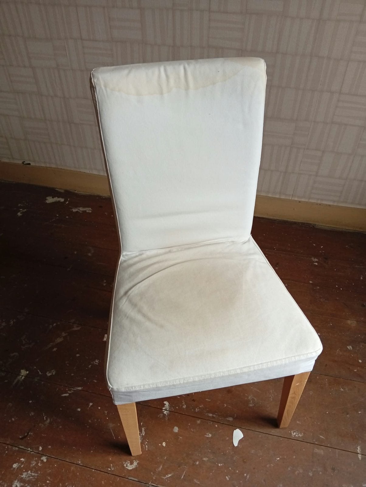 Chaises en bois + tissu, Maison & Meubles, Enlèvement, Utilisé, Bois, Cinq, Six Chaises ou plus
