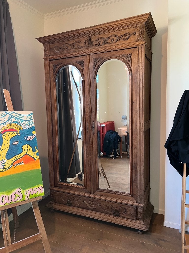 Armoire avec miroirs, Antiek, 100 à 150 cm, Enlèvement, Utilisé