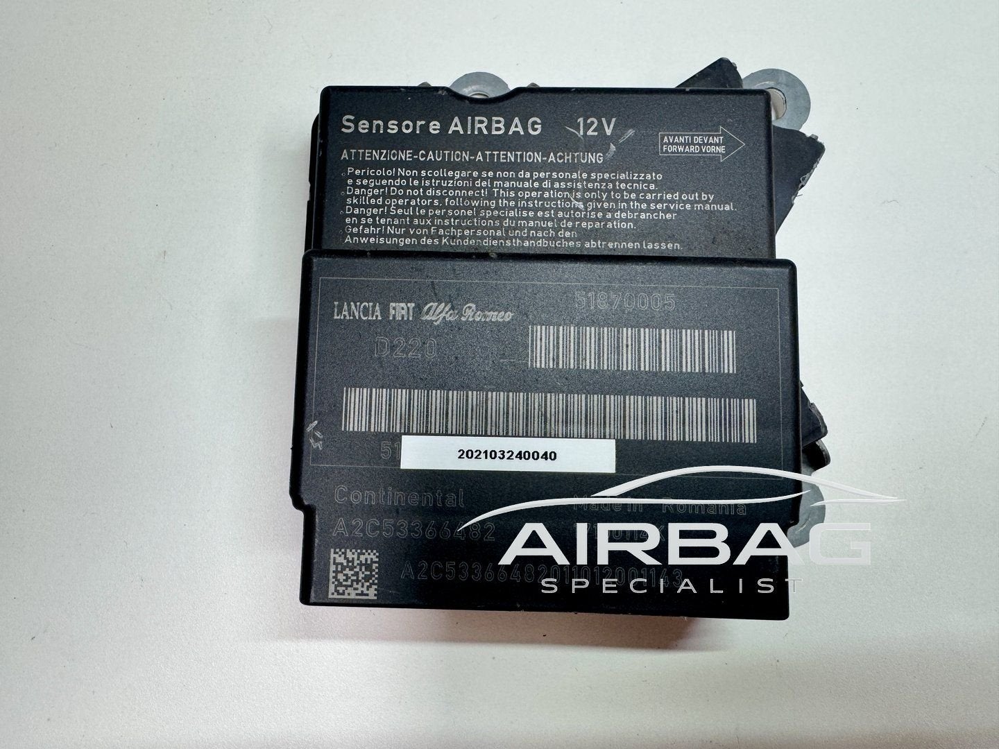 Fiat 500 airbag module  - srs module - airbag regeleenheid -, -, Utilisé, -, -