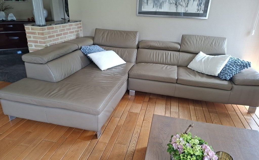 salon, Huis en Inrichting, Zetels | Complete zithoeken, Gebruikt, Leer, Ophalen