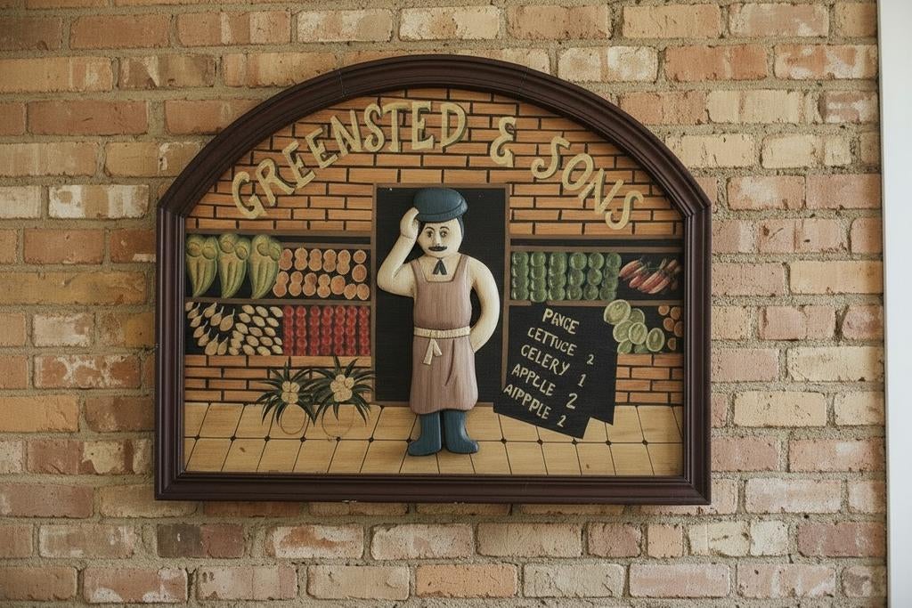 Een karaktervolle, houten decoratieve tablica in zeer goede, Huis en Inrichting, Industrieel, Ophalen of Verzenden, Handgemaakt